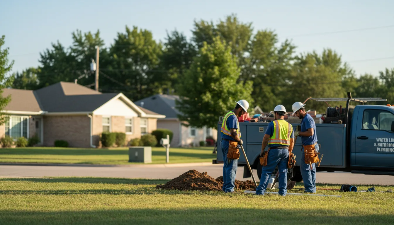 Residential water line and bathroom plumbing service in Lonsdale, AR